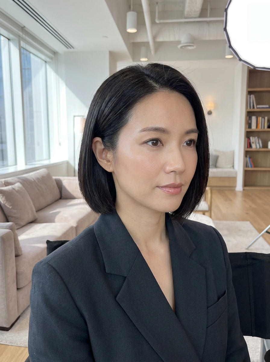 Sleek Bob hinter die Ohren gesteckt als freche kurze Bob Frisuren Inspiration 2026